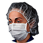 HCE® 3-Ply Cleanroom Face Masks, ISO 5 & Up, 4 Ties, Med/Large, 21-cm wide